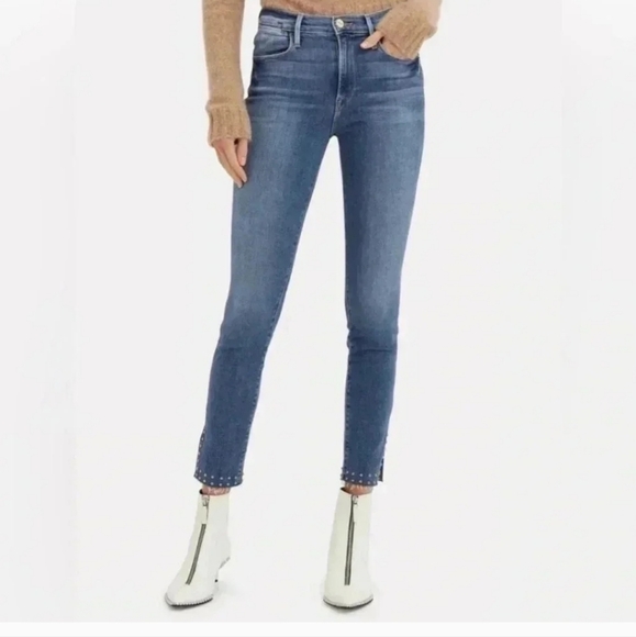 Frame Denim Denim - Frame Studded Ankle Le Skinny Jeans